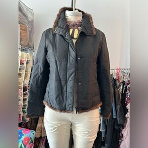 Andrew Marc puffer with mink trim